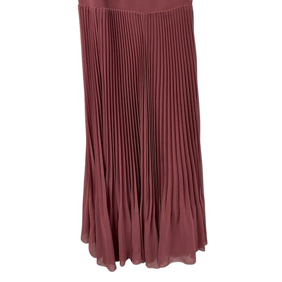 Wilfred pleated midi dress spaghetti strap wrap medium dusty rose Aritzia - Picture 4 of 7